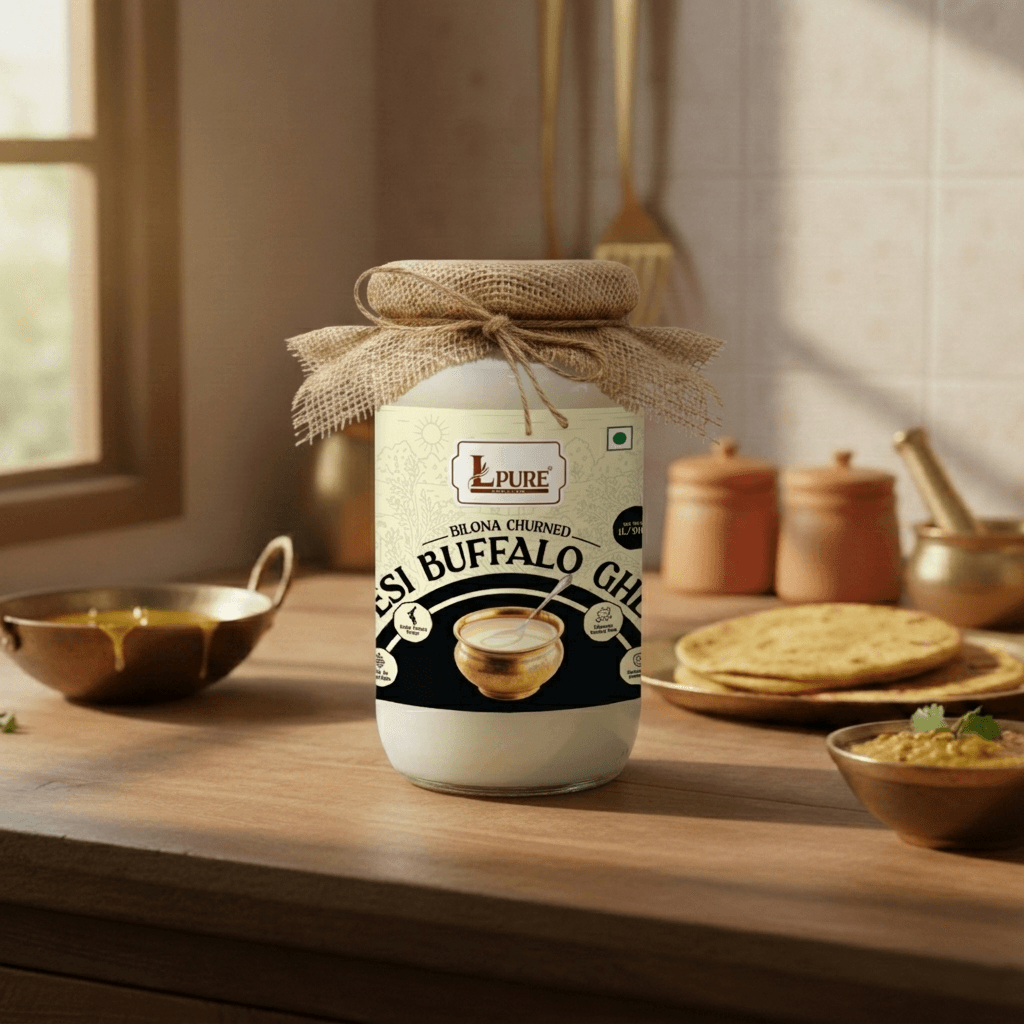 Desi Buffalo Ghee – 1 Litre Glass Jar